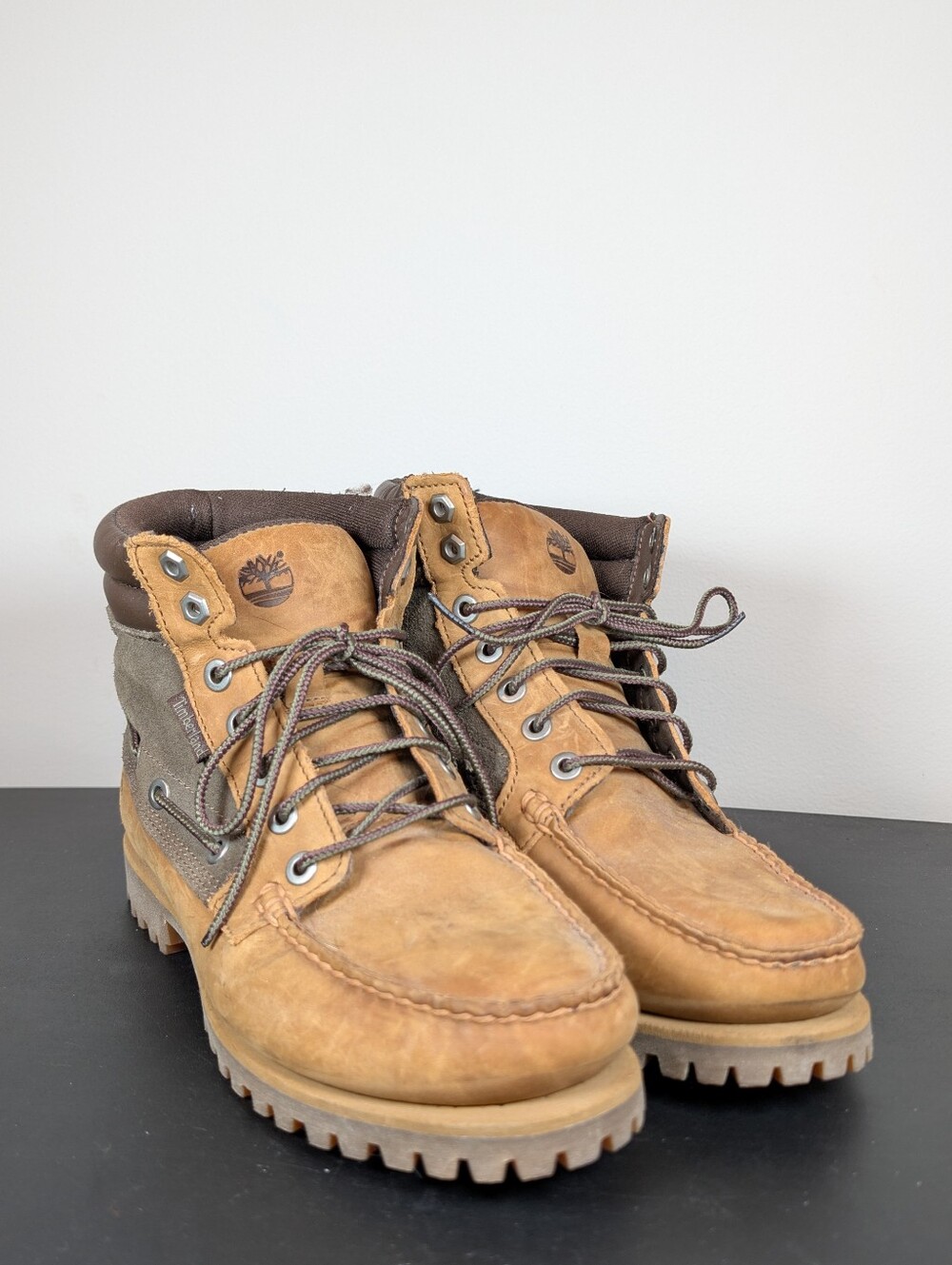 Timberland x‎ AE Oakwell Leather Mid Lace-Up Boots Mens 7.5 Brown Nubuck